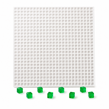 0.13mL Micro Cube Gummy Mold - 625 Cavities with emerald green cube gummies