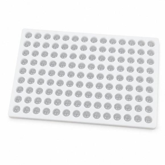 Commercial smiley face silicone gummy mold full view