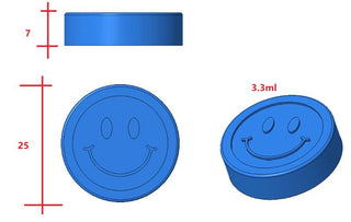 Molde gomoso de moneda con cara sonriente de 3,3 ml